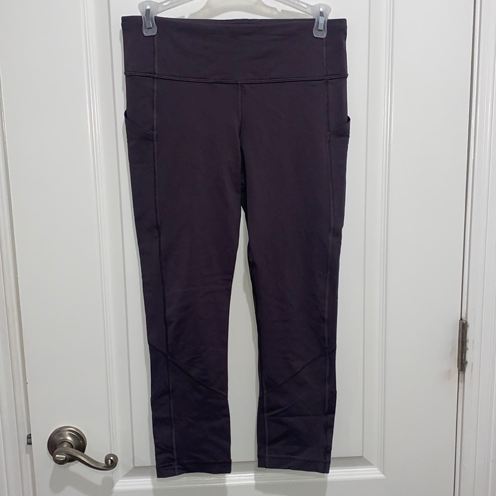 Lululemon cropped mid-calf dark gray leggings size 6